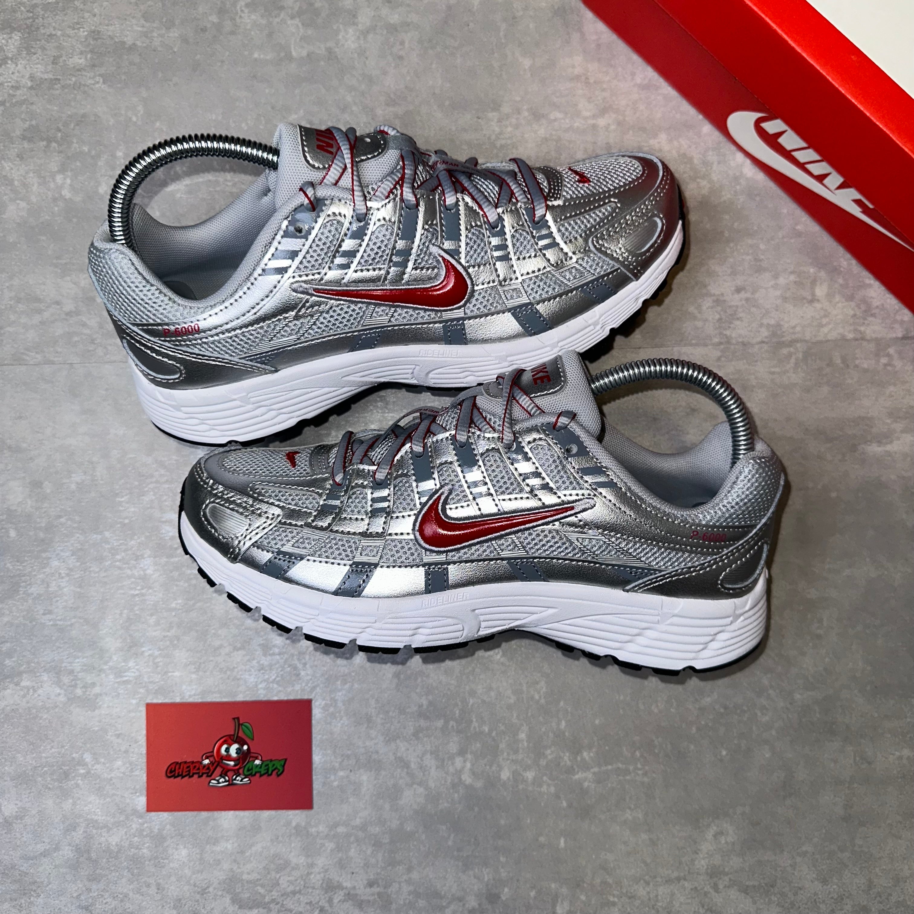 nike p6000 metallic silver red
